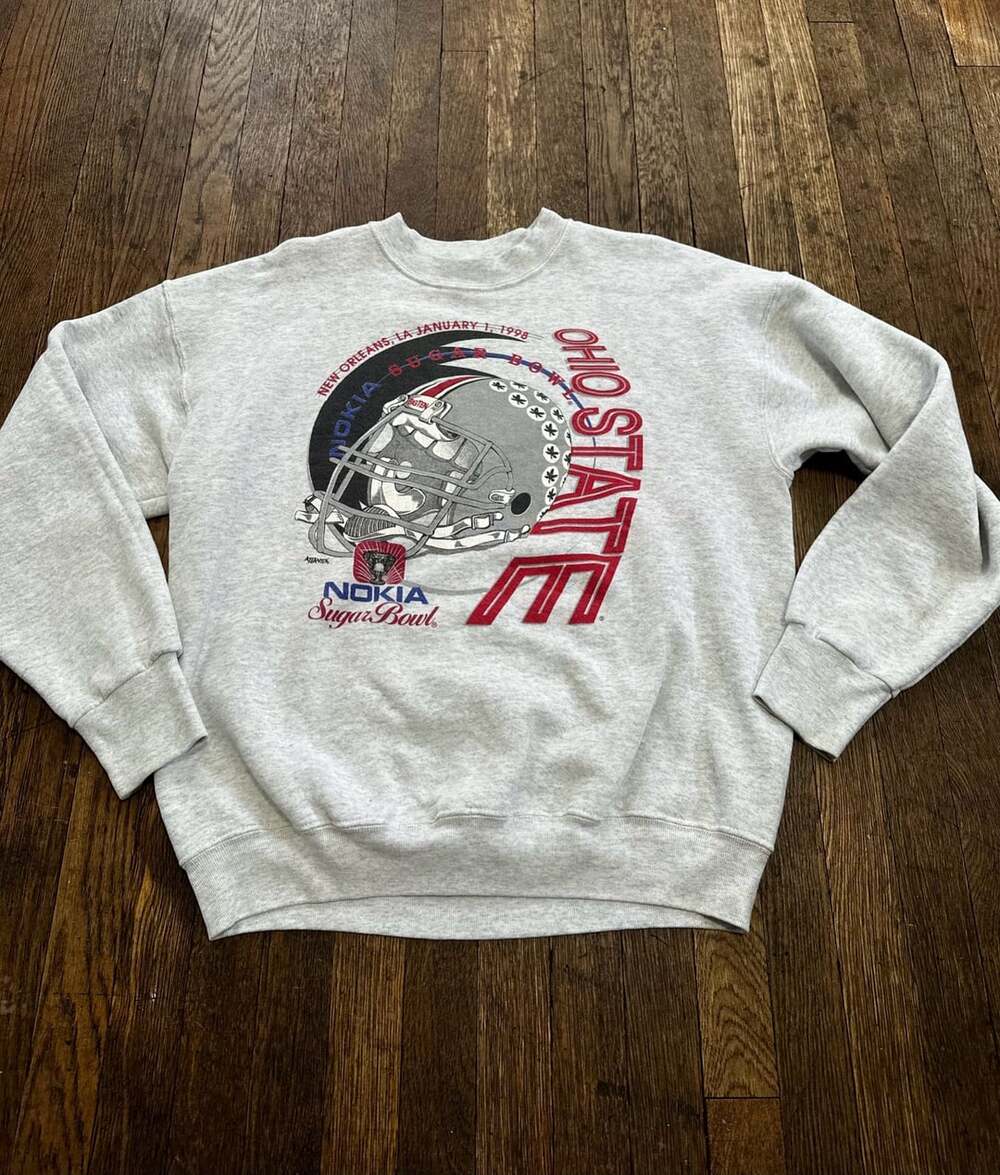 Vintage 1998 Ohio State Buckeyes Nokia Sugar Bowl Double Sided Sweatshirt Size L